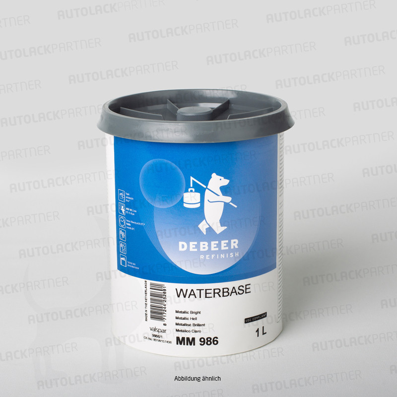 DeBeer Wasserbasislack WB913VF Metallic Sehr Fein 1 Liter