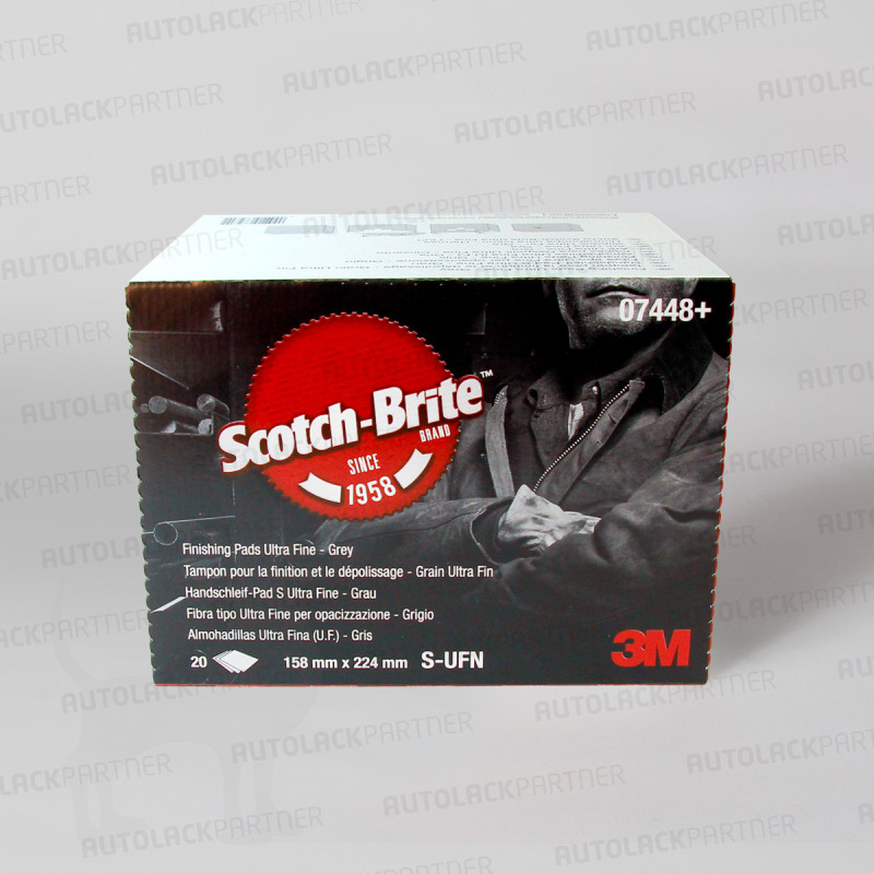 3M 7448 Scotch-Brite Handschleif-Pads unltra fine 158 x 224 mm grau