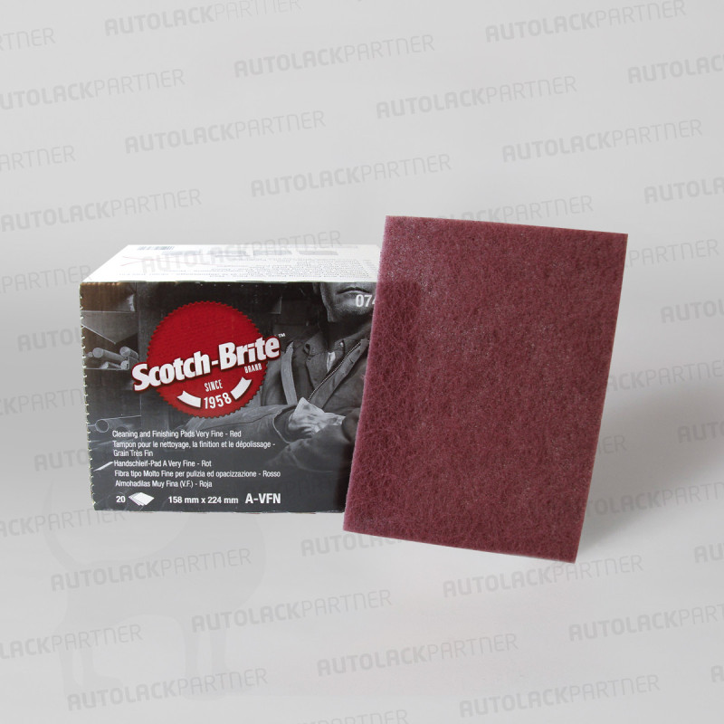 3M 7447 Scotch Brite Handschleif-Pads very fine 158 x 224 mm rot