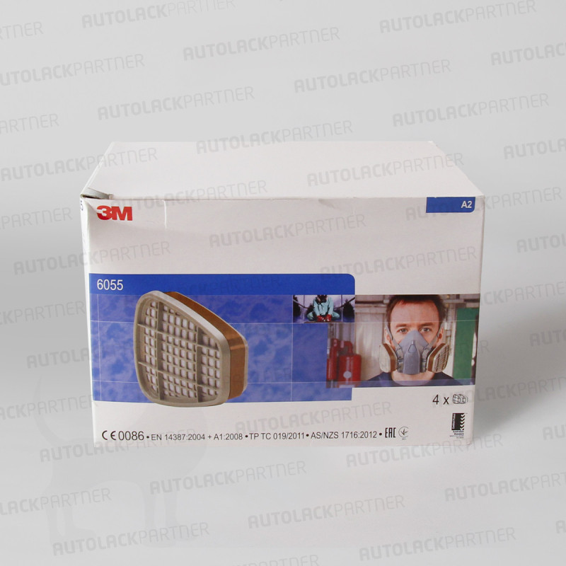 3M 6055 A2 Filterpatrone für Lackiermasken. Packung 8 Stück